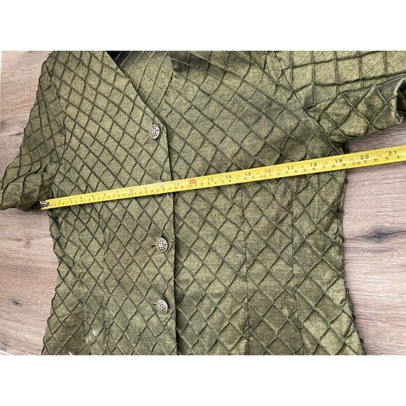 Vtg Handmade Womens 2 Pc Suit Unsized Measures 10 M Skirt & Top Green Retroglam - Picture 8 of 11